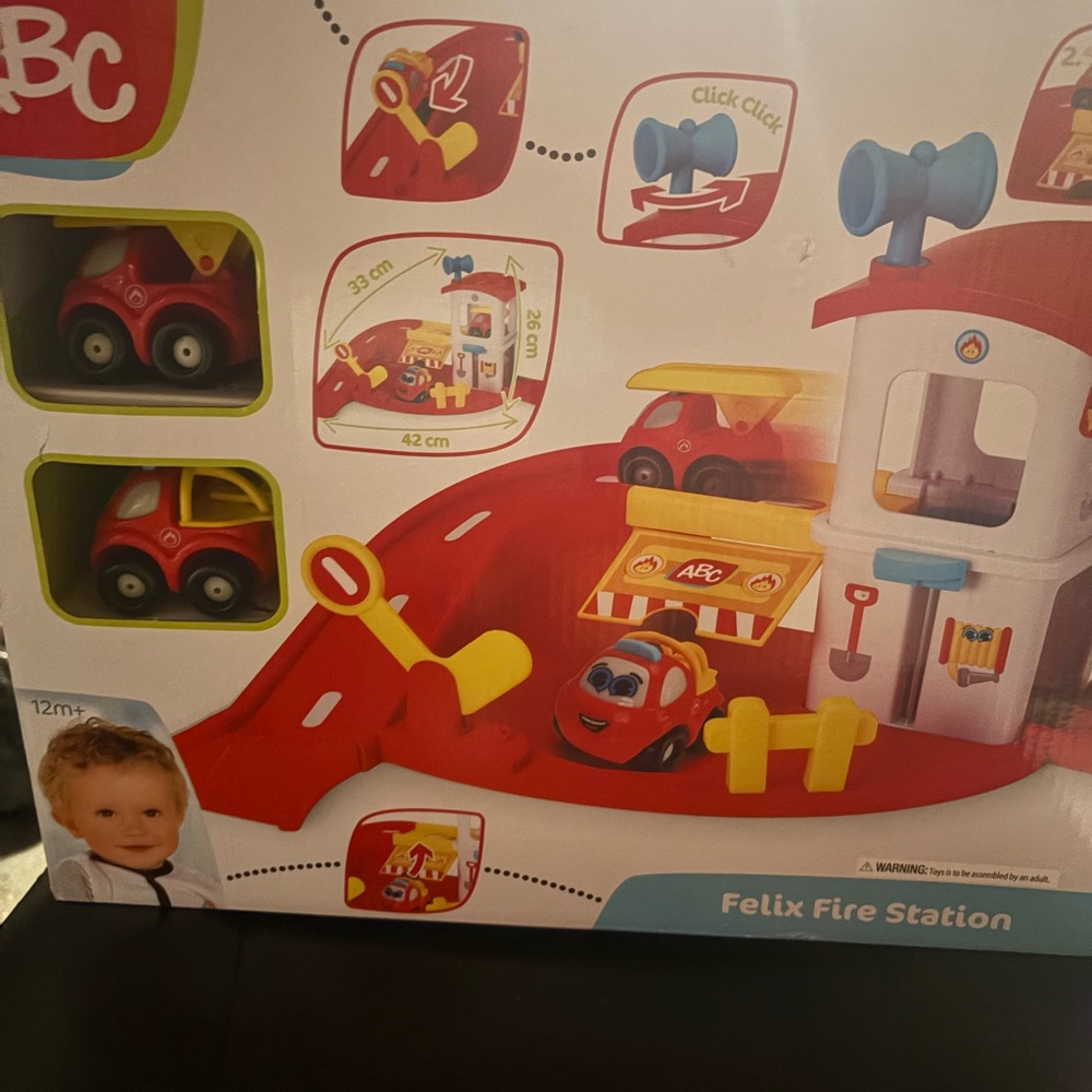 Felix Fire Station Playset - Red and Yellow